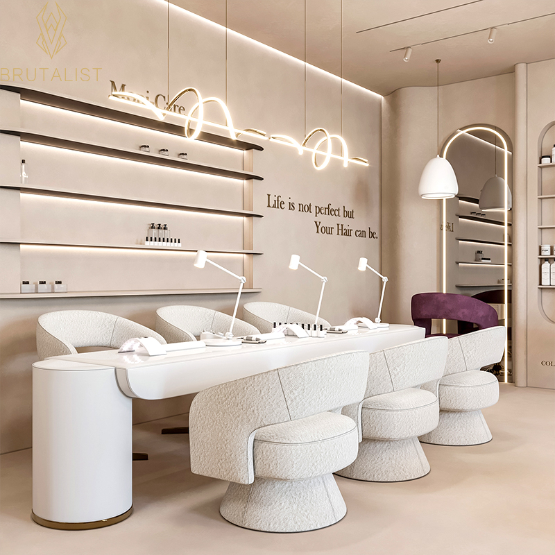 Interior Design Nail Salon - Modern Luxury Modern Beige Nail Furniture