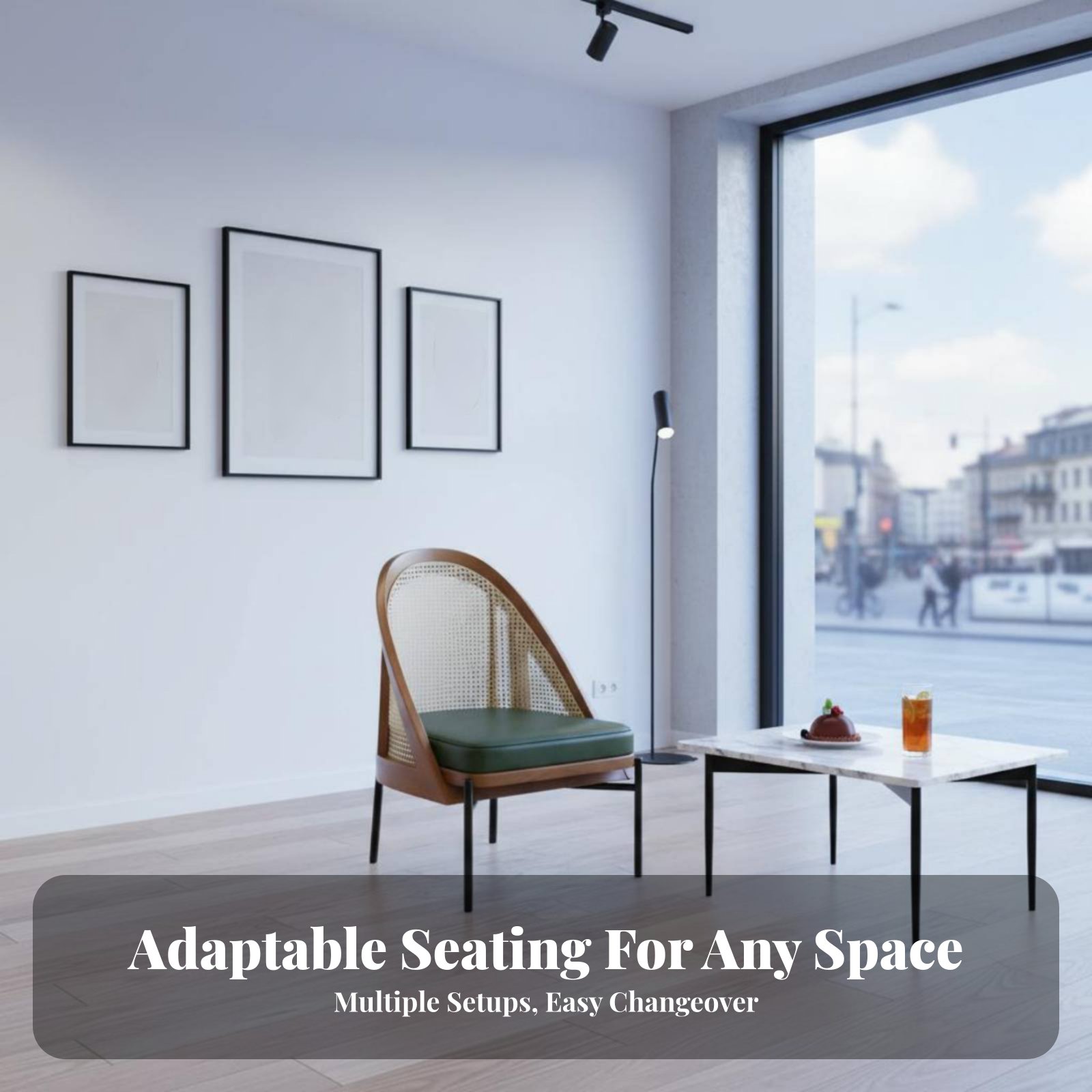 Woven Rear Wooden Chair Sturdy - Interior Design Of Cafe avis et prix