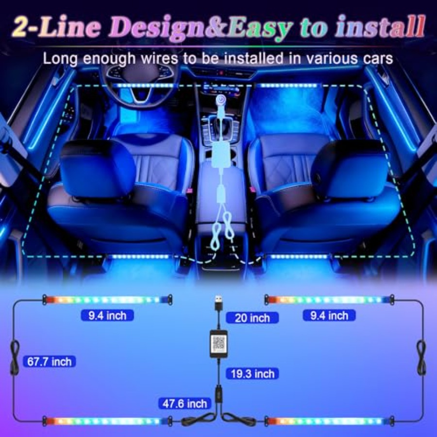 Smart Car Interior LED Lights  - Interior Design Remote avis et prix