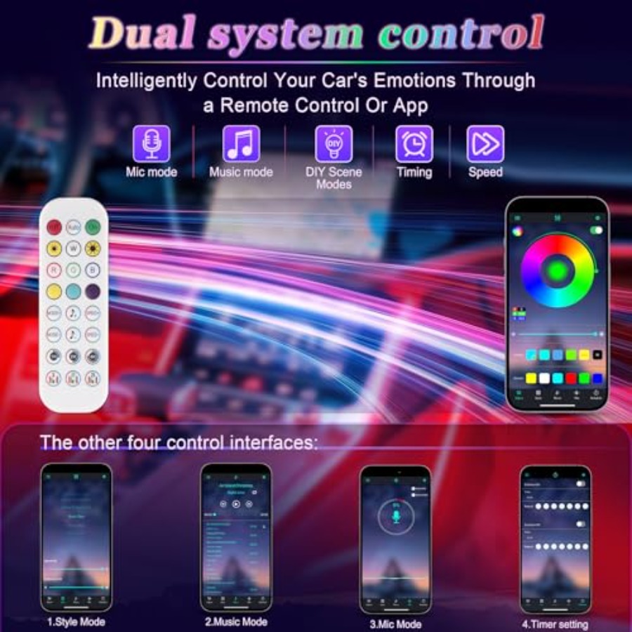 Smart Car Interior LED Lights  - Interior Design Remote avis et prix