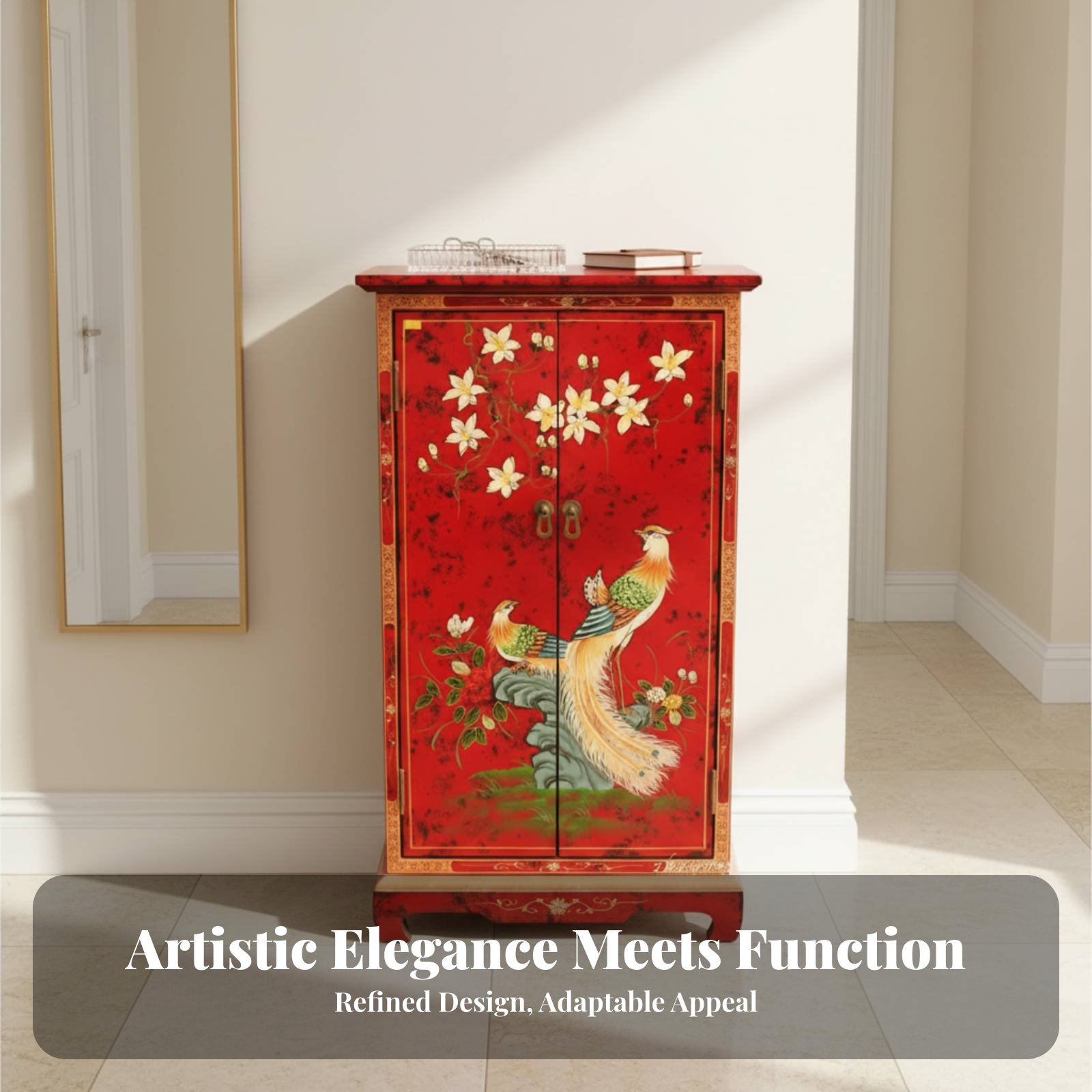 Hand-Painted 2-Door Cabinet Eu - Interior Design Usa avis et prix