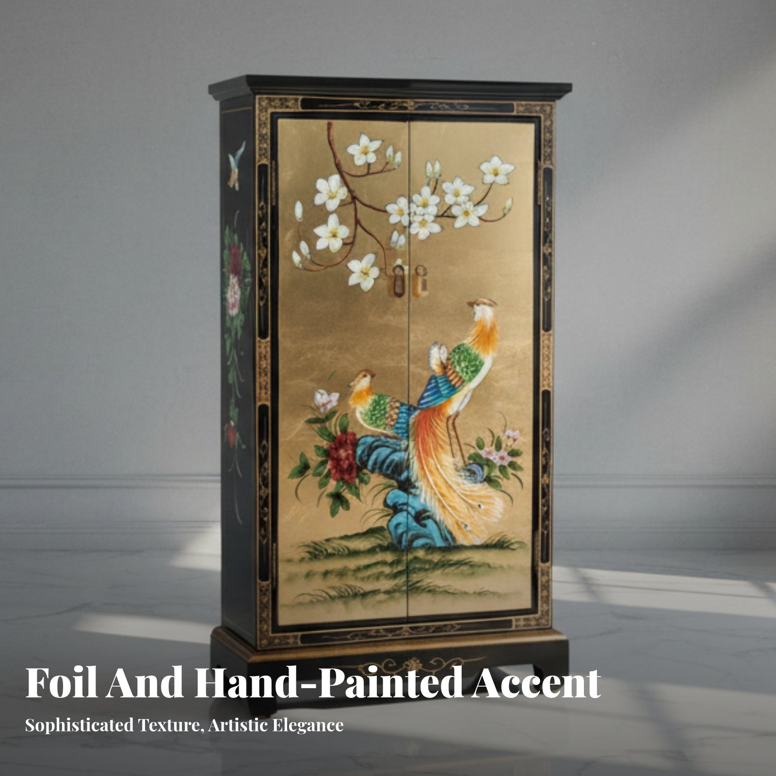 Hand-Painted 2-Door Cabinet Eu - Interior Design Usa avis et prix