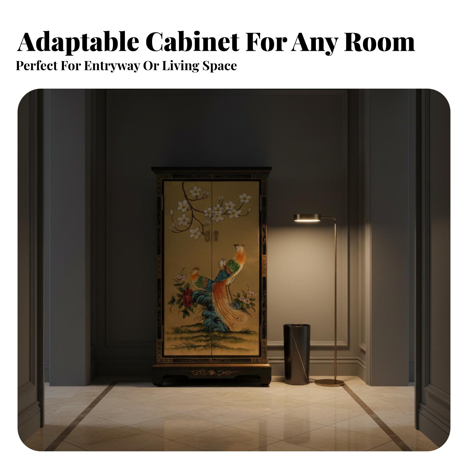 Hand-Painted 2-Door Cabinet Eu - Interior Design Usa avis et prix