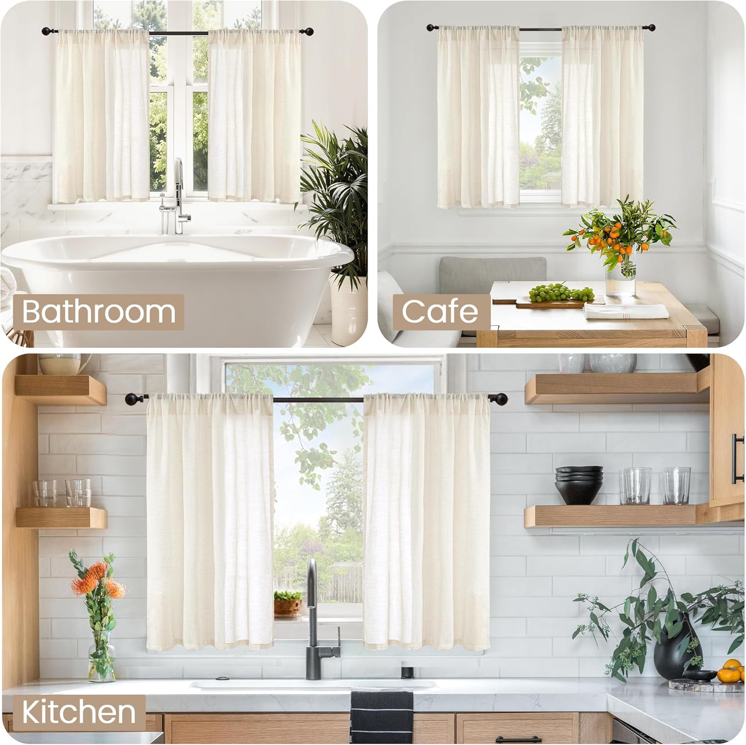 Linen Kitchen Curtains 30 Inch - Linen Roller Blind avis et prix