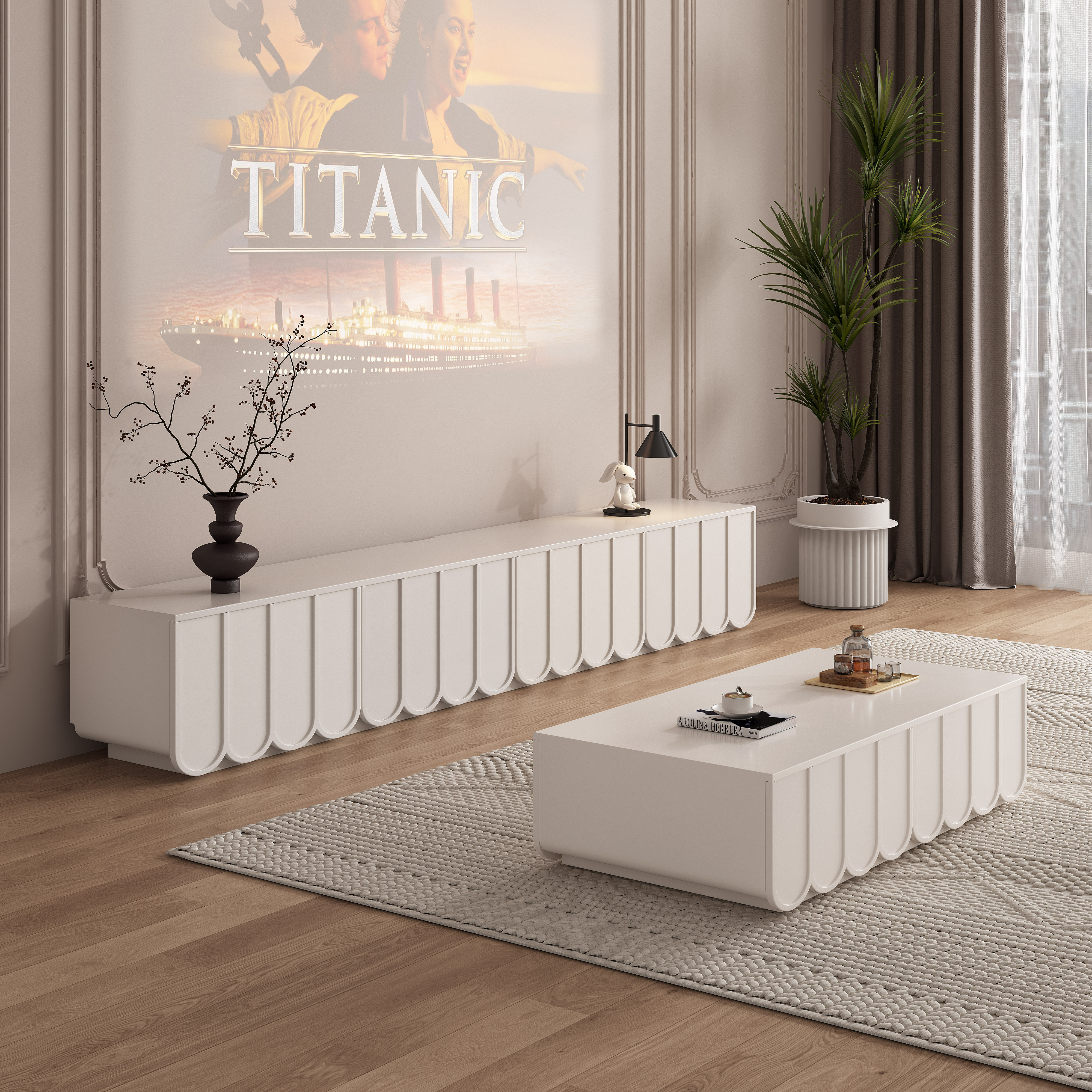 Design Modern Tv Cabinet Inter - Interior Design White And Wood avis et prix
