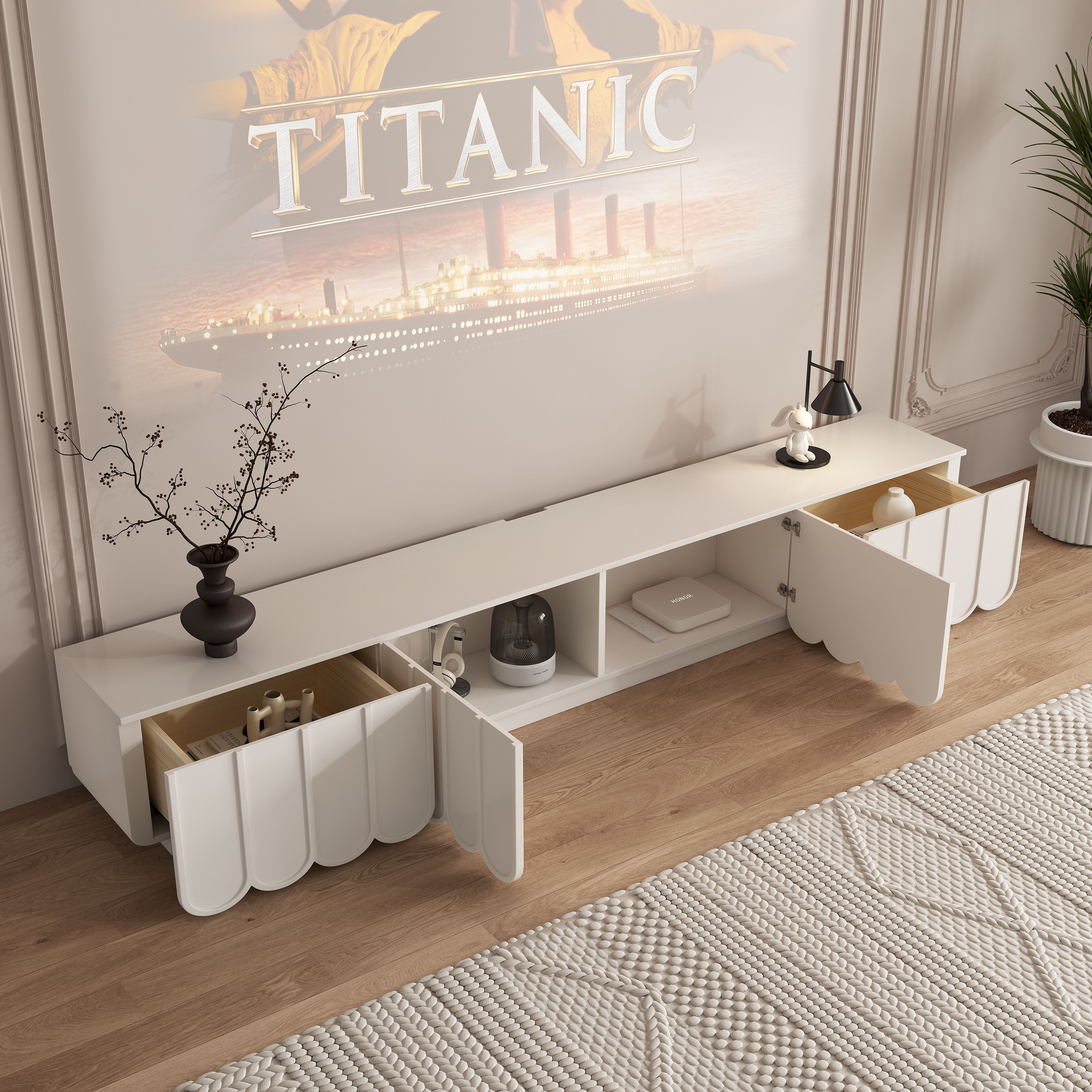 Design Modern Tv Cabinet Inter - Interior Design White And Wood avis et prix