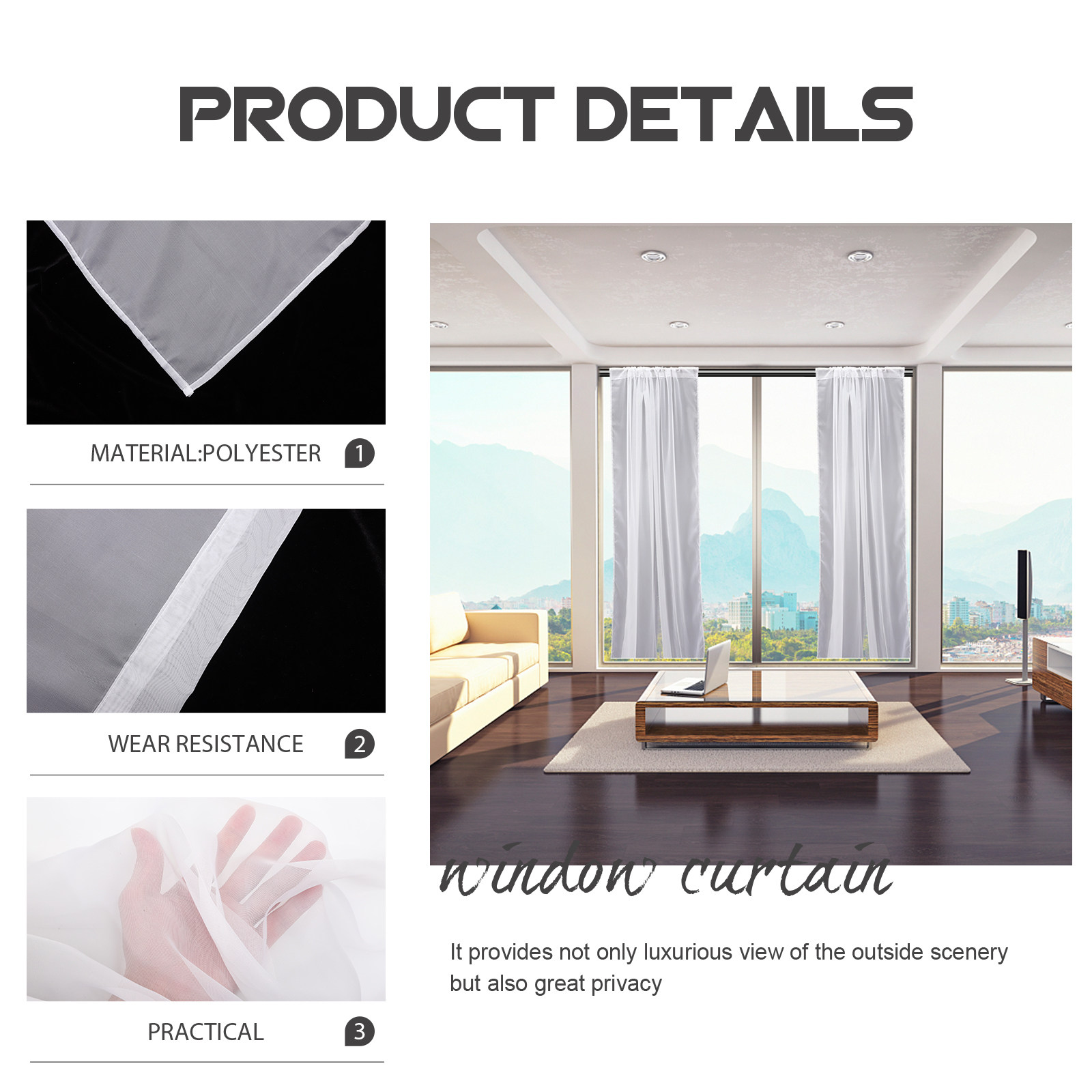 2Pcs Window Curtain Sheer Curt - Interior Design Usa avis et prix