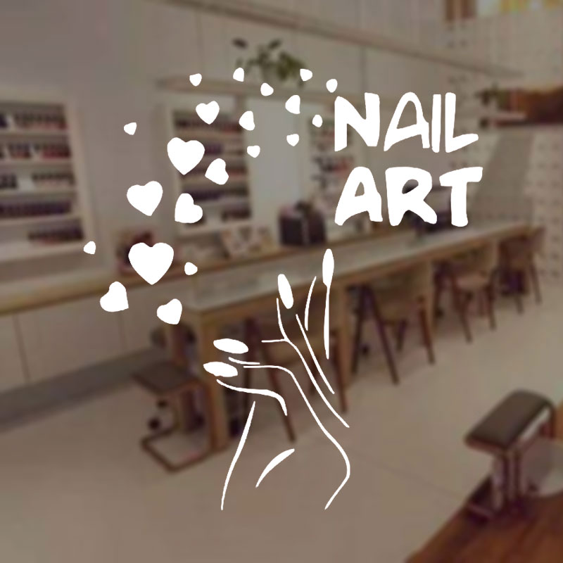 Nails Art Window Decals Love B - Interior Design Nail Salon avis et prix