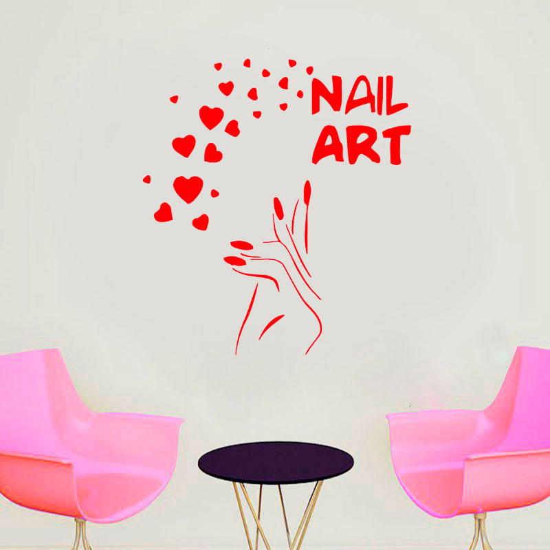 Nails Art Window Decals Love B - Interior Design Nail Salon avis et prix