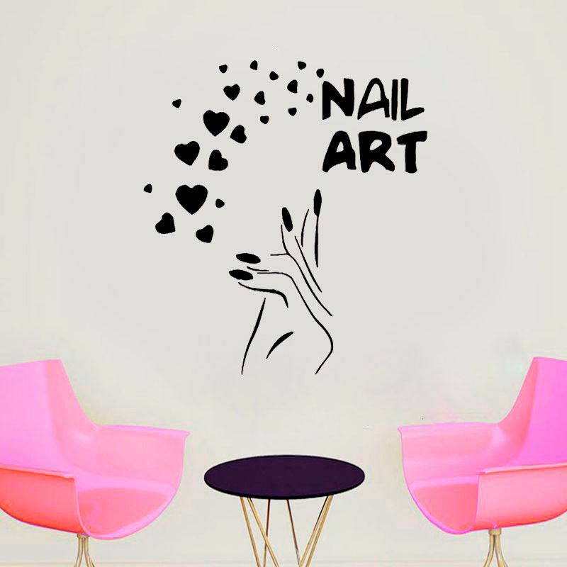 Nails Art Window Decals Love B - Interior Design Nail Salon avis et prix