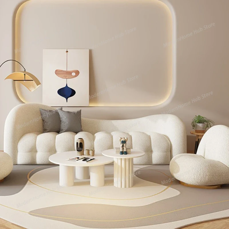 White Cream Living Room Sofas  - Interior Design White And Wood avis et prix