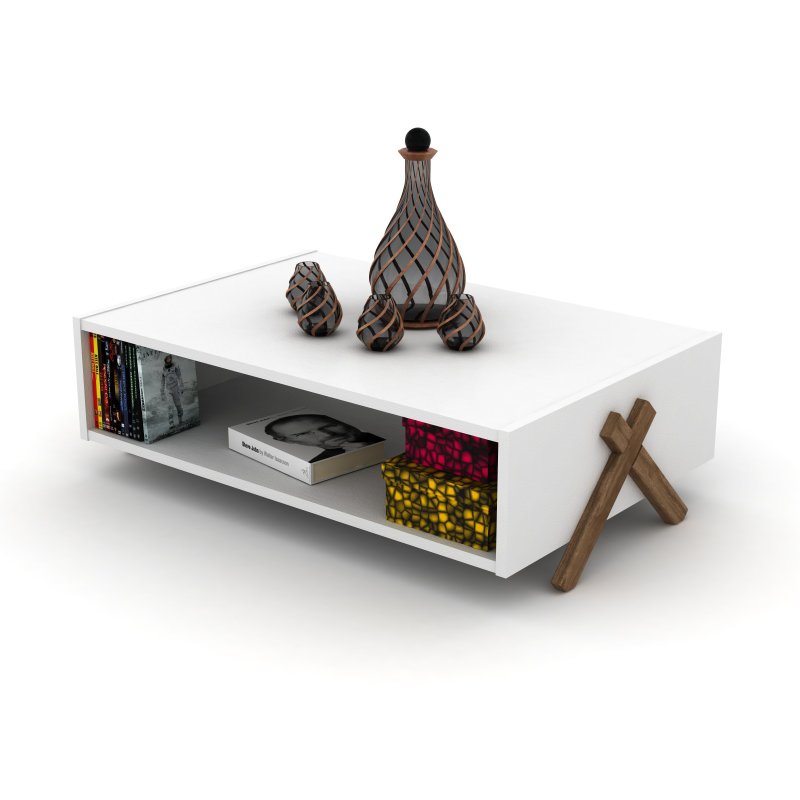 HT Design Kipp Cross Legs Wood - Interior Design White And Wood avis et prix