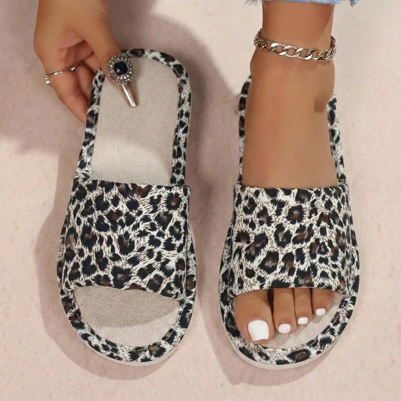 Linen Leopard Women's Slippers - Linen Roller Blind avis et prix