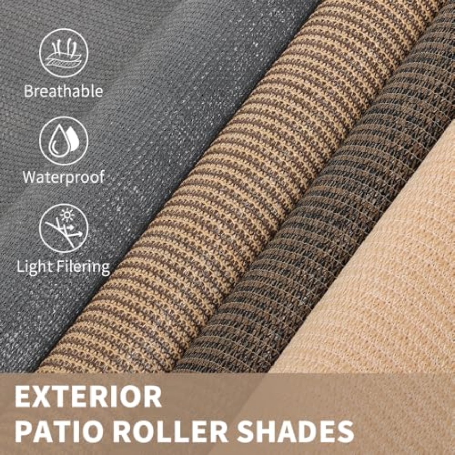 Outdoor Roller Shade 6' W x 8' - Linen Roller Blind avis et prix