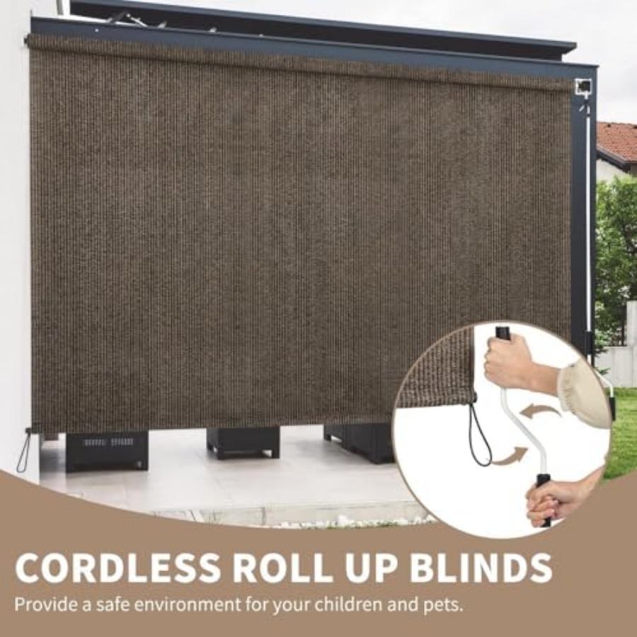 Outdoor Roller Shade 6' W x 8' - Linen Roller Blind avis et prix