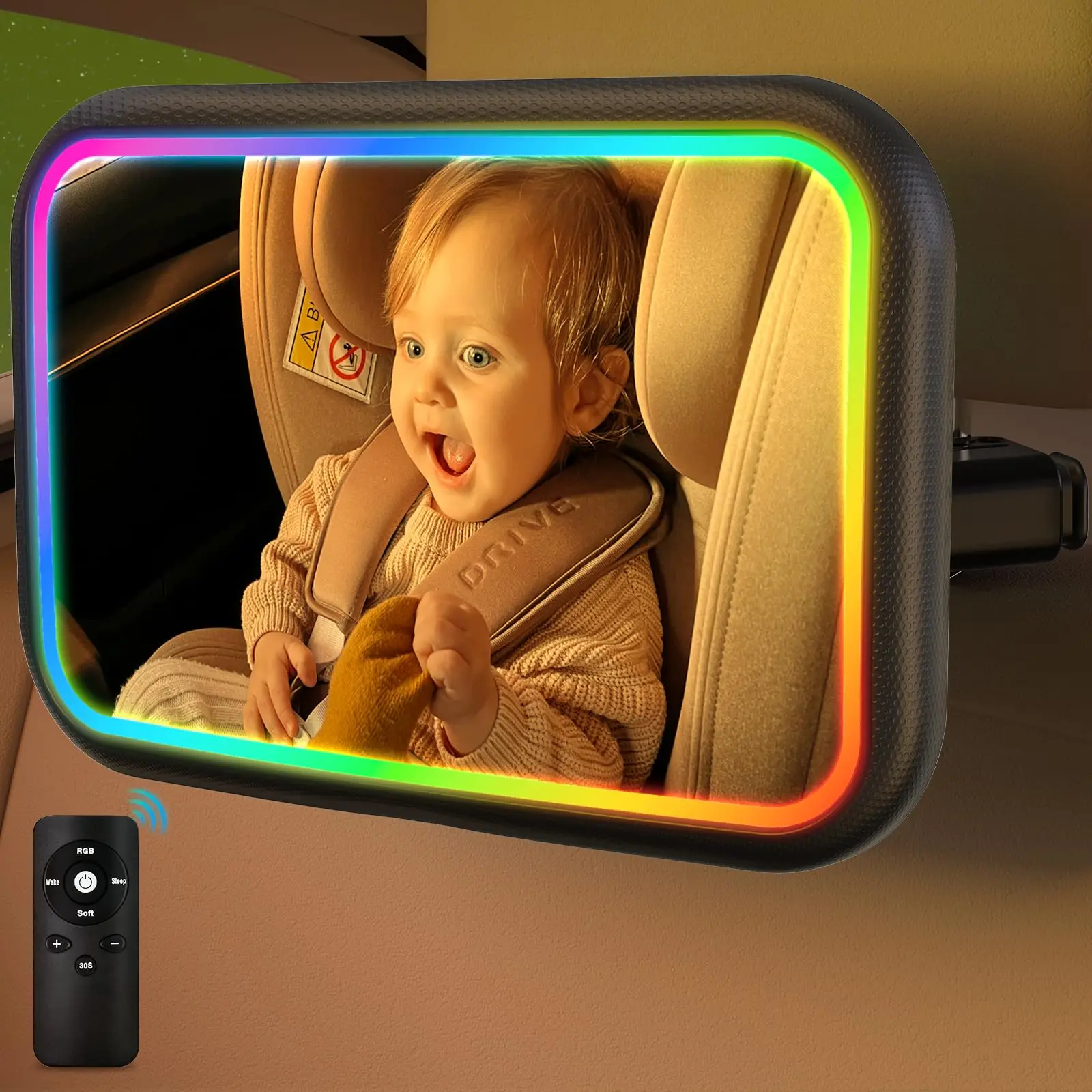Baby Car Mirror with Light, 7  - Interior Design Remote avis et prix