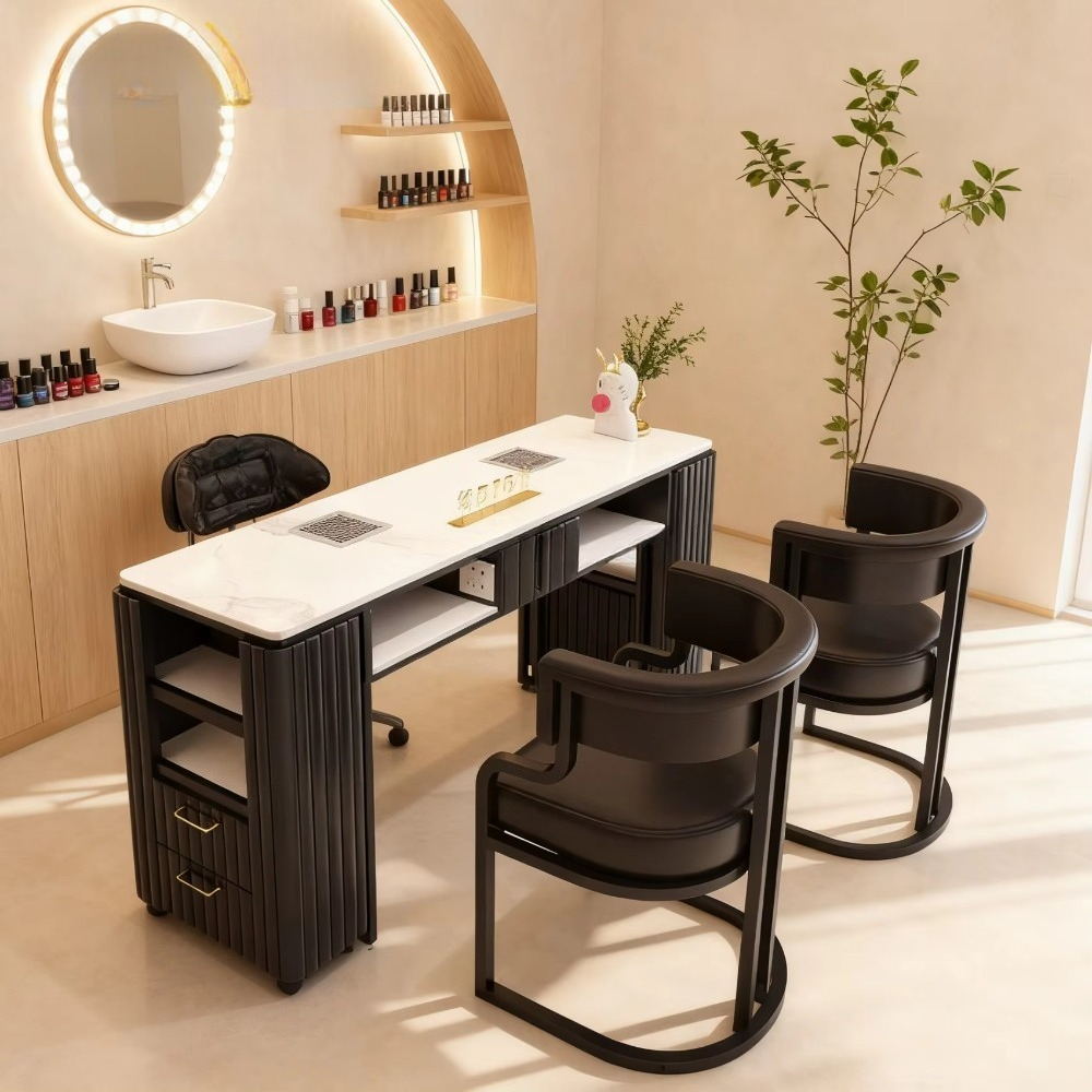 Luxury Modern Black Nail Furni - Interior Design Nail Salon avis et prix