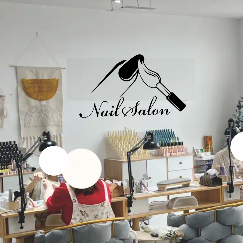 Nail Salon Shop Wall Decal Man - Interior Design Nail Salon avis et prix