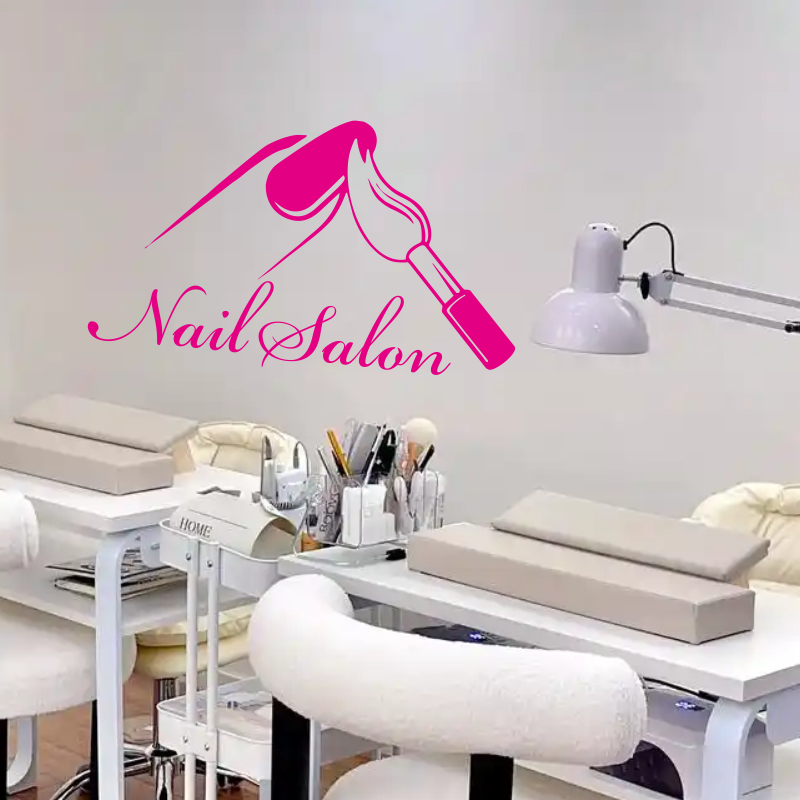 Nail Salon Shop Wall Decal Man - Interior Design Nail Salon avis et prix
