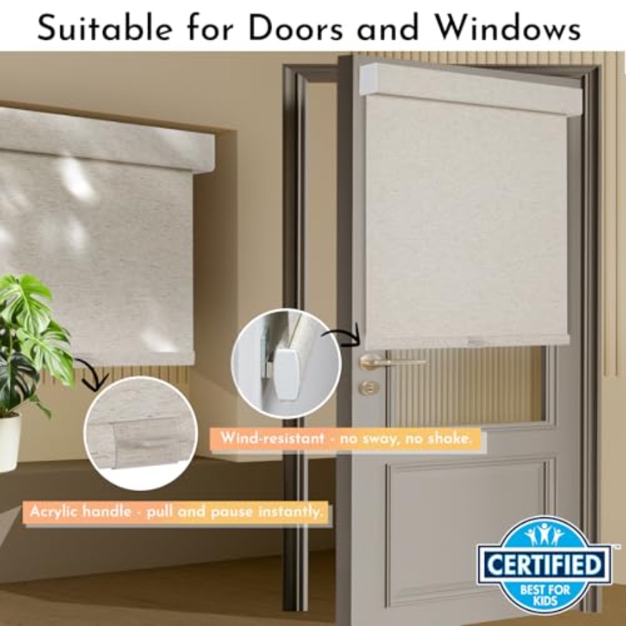 Blackout Roller Shades for Ind - Linen Roller Blind avis et prix