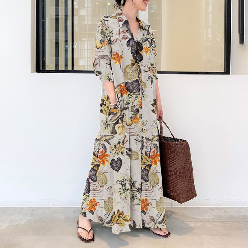 Spring Summer Lapel Loose Prin - Linen Roller Blind avis et prix
