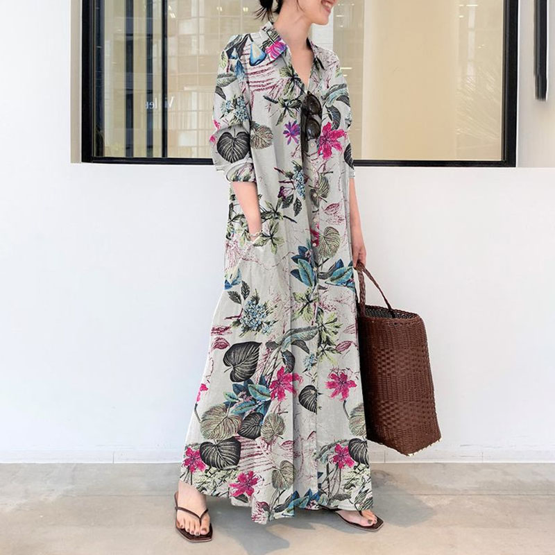 Spring Summer Lapel Loose Prin - Linen Roller Blind avis et prix