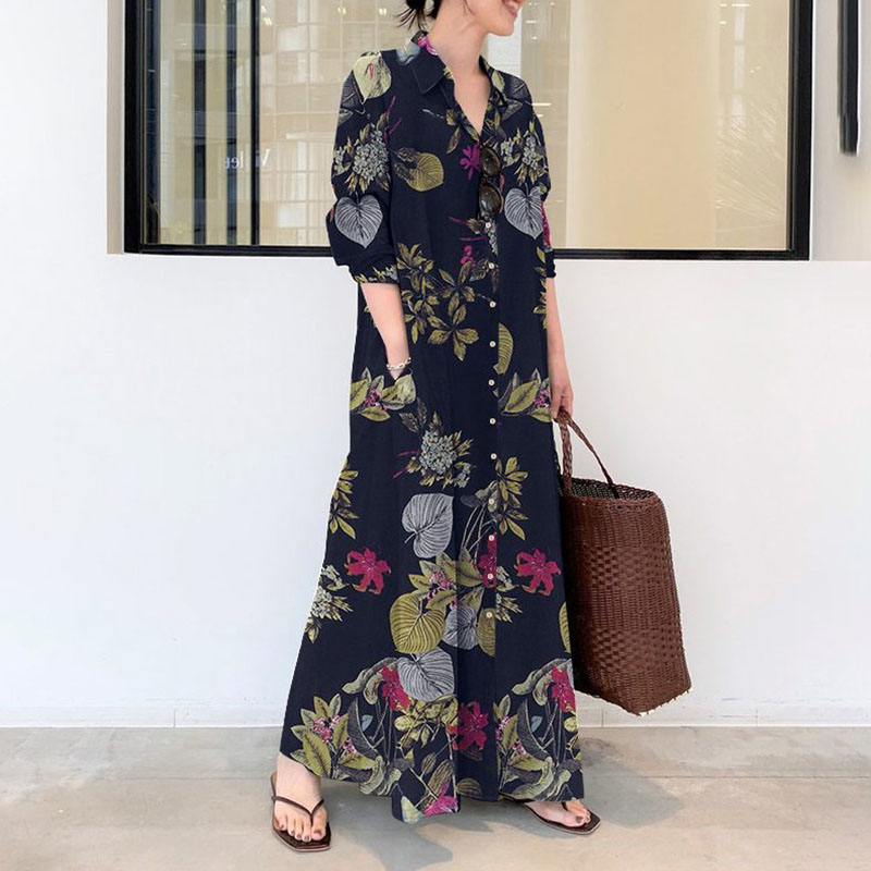 Spring Summer Lapel Loose Prin - Linen Roller Blind avis et prix