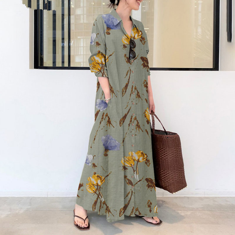 Spring Summer Lapel Loose Prin - Linen Roller Blind avis et prix