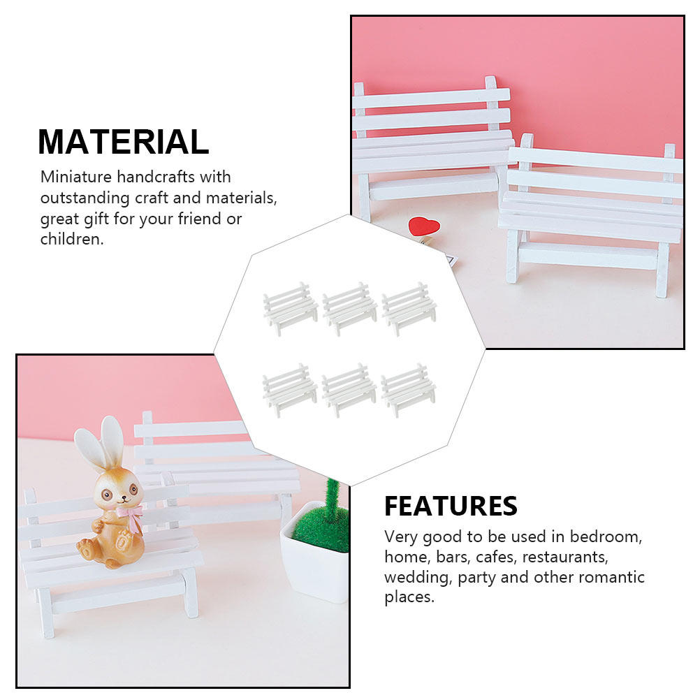 6Pcs Wooden Mini Bench Ornamen - Interior Design Of Cafe avis et prix