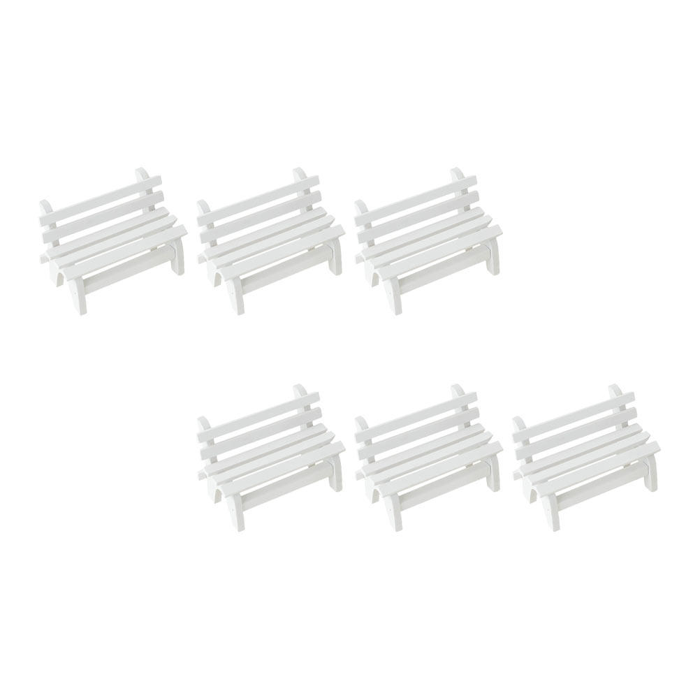 6Pcs Wooden Mini Bench Ornamen - Interior Design Of Cafe avis et prix